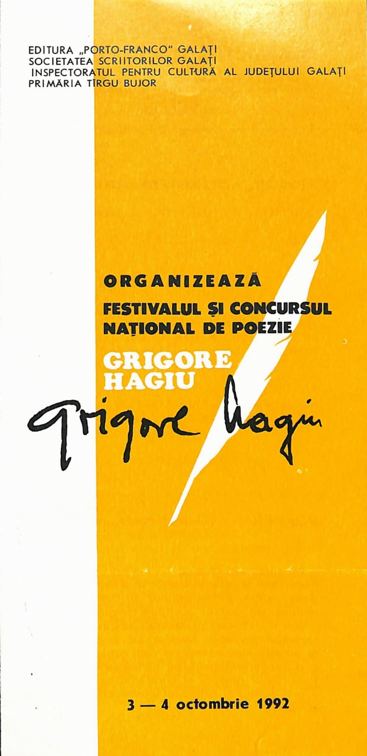 Festivalul și Concursul Național de Poezie Grigore Hagiu