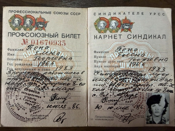 Carnet sindical Nr. 01670935