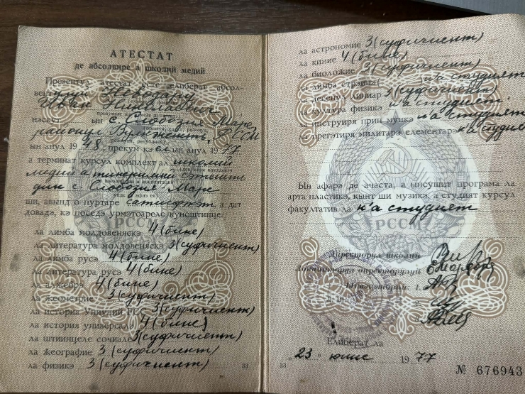 Atestat de absolvire a școlii medii, Nr. 676943