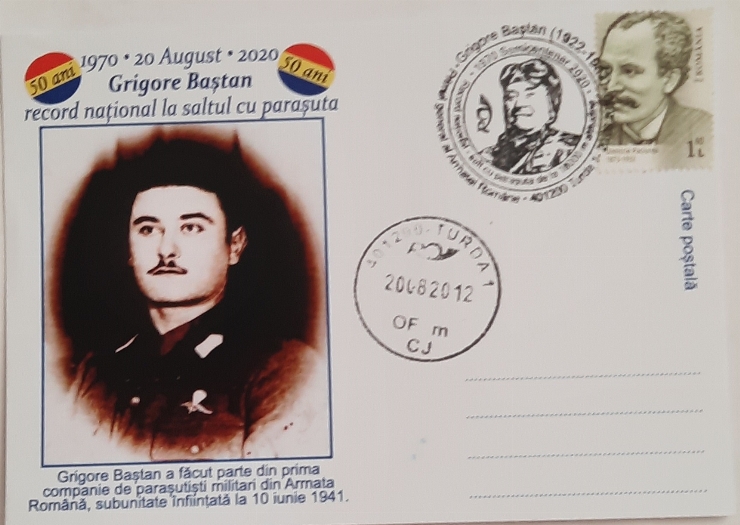 Grigore Baștan (prima companie de parașutișt, 20 iunie 1941)record național la saltul cu parașuta...