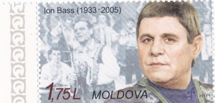 Timbru poștal cu valoare nominală de 1 lei + 75 bani. Ion Bass (1933-2005)