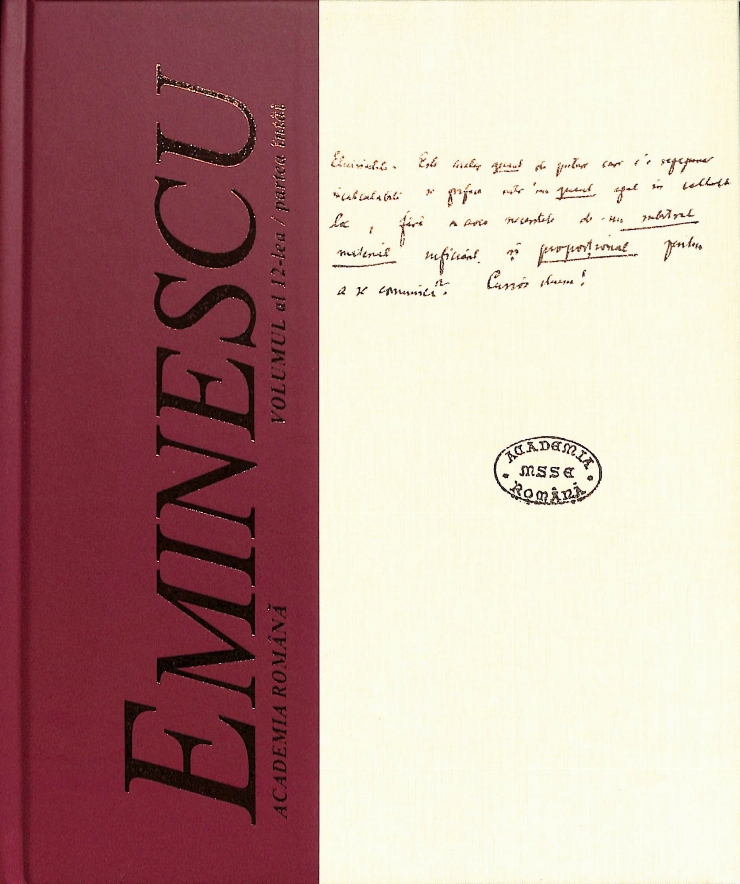 Manuscrisele Mihai Eminescu  Volumul 12, Partea întâi