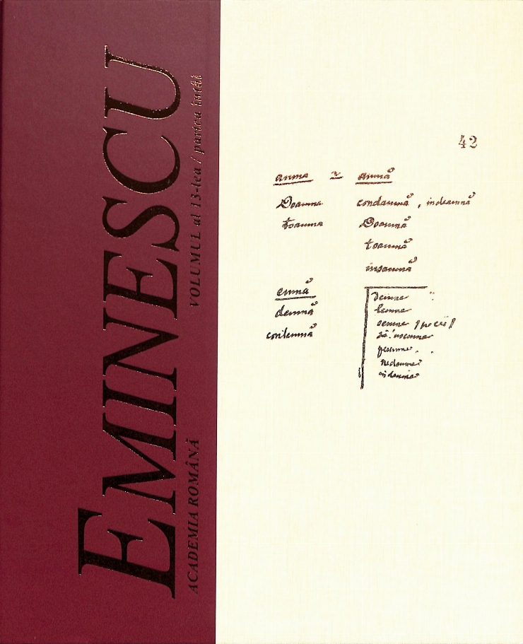 Manuscrisele Mihai Eminescu  Volumul 13, Partea întâi